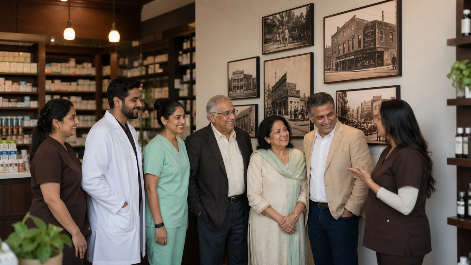 A Batish Drugs pharmacist helping a patient at the counter