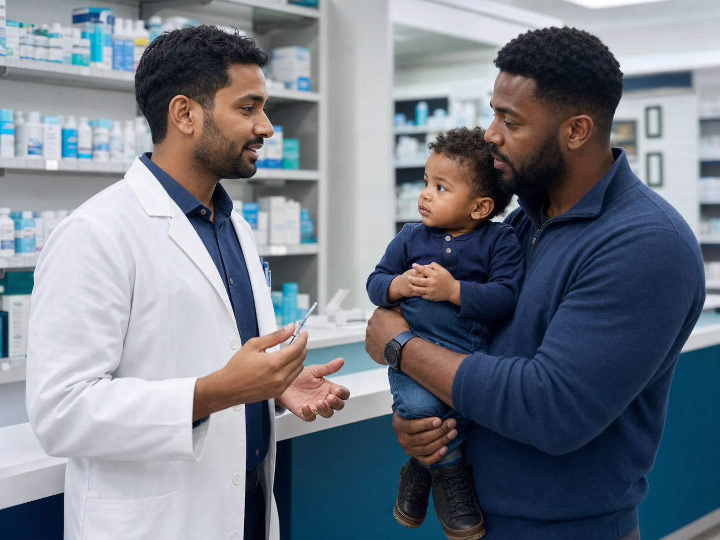 Pharmacist providing care